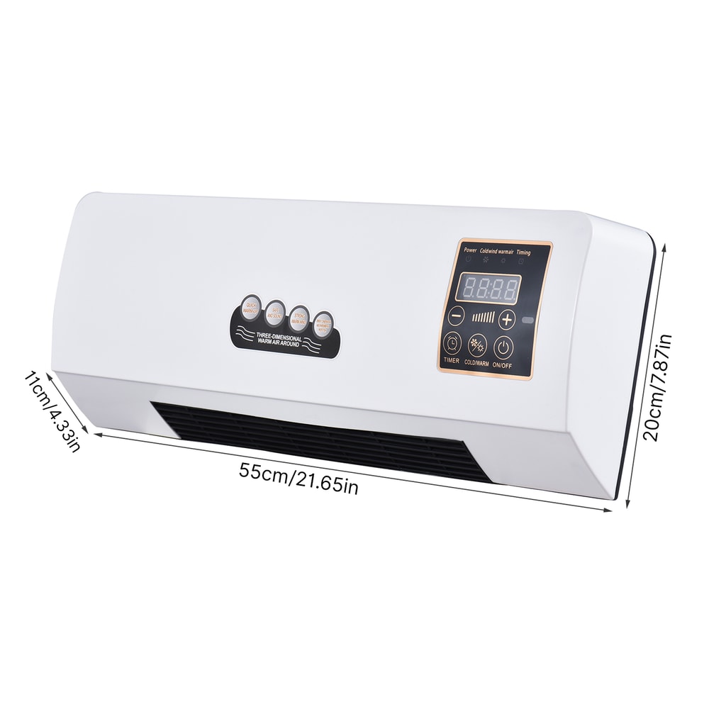New 2 In 1 Wall Mounted Space Heater Fan With Remote Control Electric Heater 2