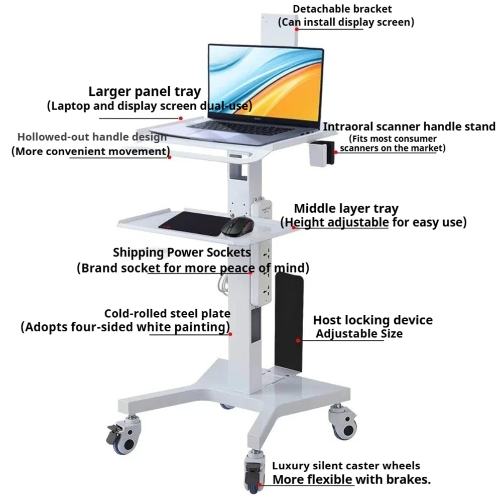 Multipurpose Cosmetic Trolley Cart With Wheels Eyelash Organizer Salon Furniture 2