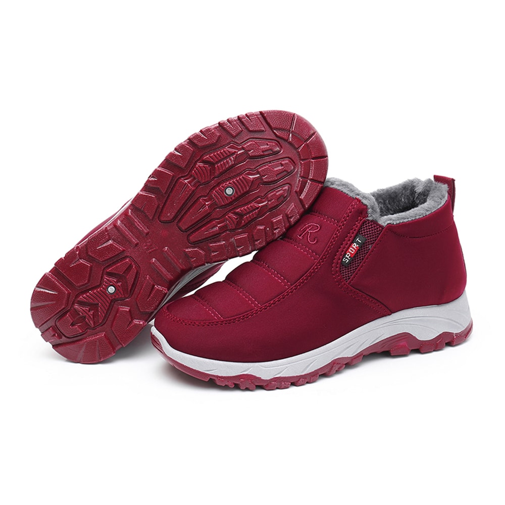 Warm Comfortable Boots For MiddleAged Elderly Winter Women FleeceLined Snow Boots 2