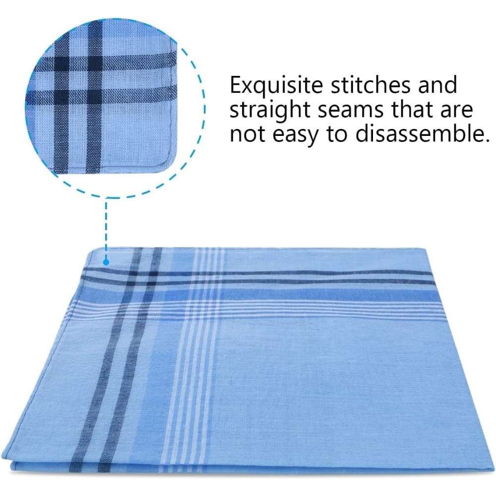 Men Cotton Handkerchiefs Premium White Pocket Squares For Men And Women 2