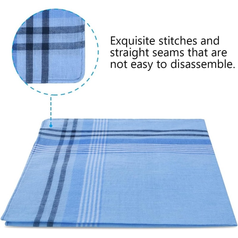 Men Cotton Handkerchiefs Premium White Pocket Squares For Men And Women 2