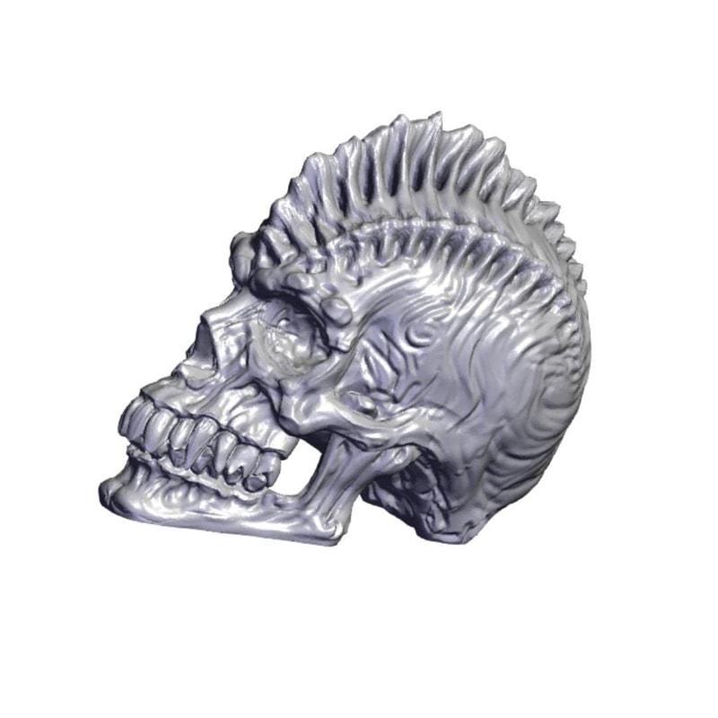 Bone Fins Skull Art Sculpture 3D Model Stl Obj Fbx 3mf Files Instant Download 1