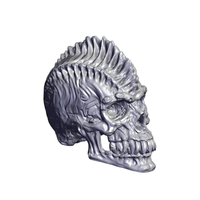 Bone Fins Skull Art Sculpture 3D Model Stl Obj Fbx 3mf Files Instant Download 3