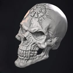 new chaos marked skull stellar representation of the pop culture fan art sculpture 3d model stl, obj, fbx, 3mf files ins