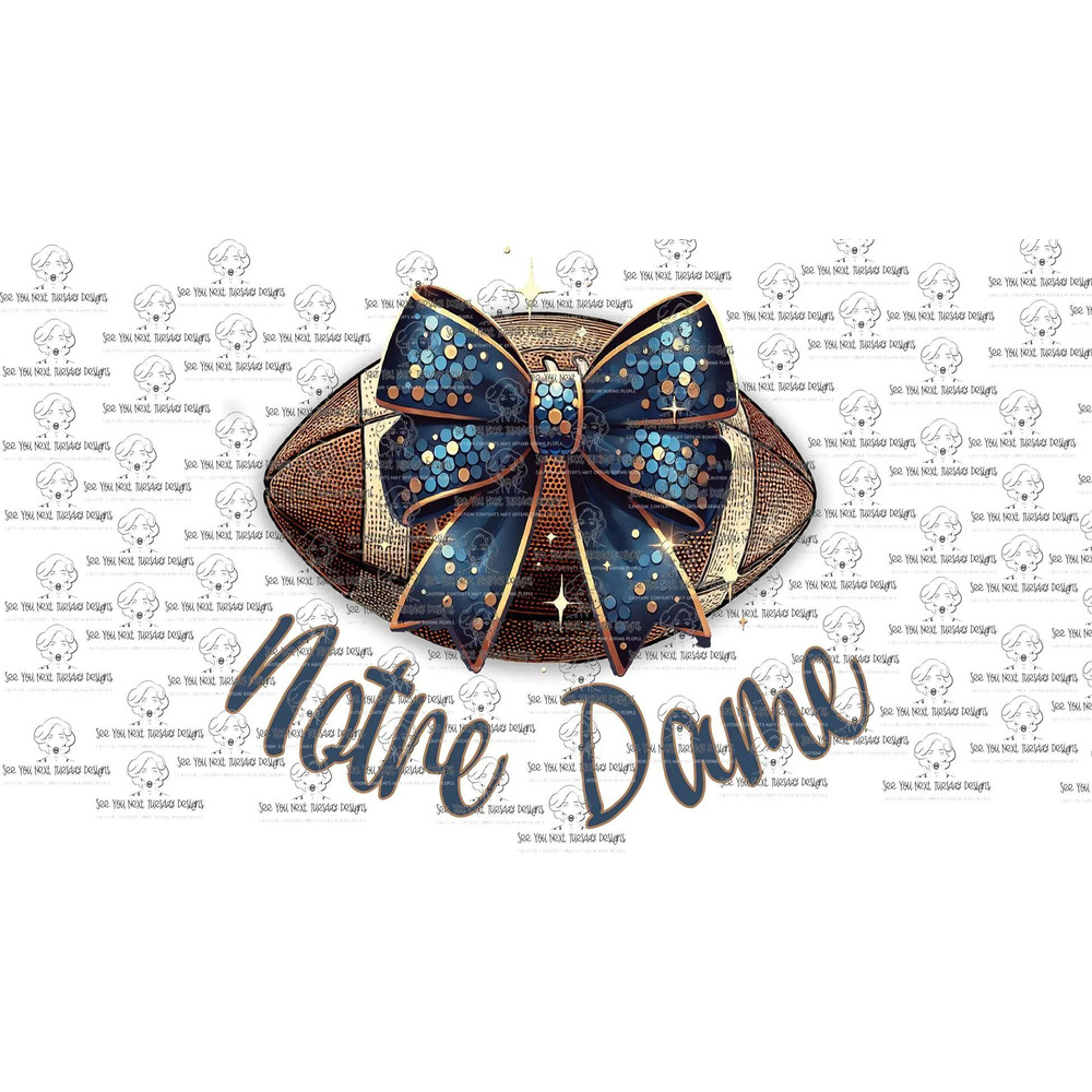 Notre Dame Coquette Bow PNG UT College Playoffs Designs For Sublimation Vectors And DTF And Sublim 0