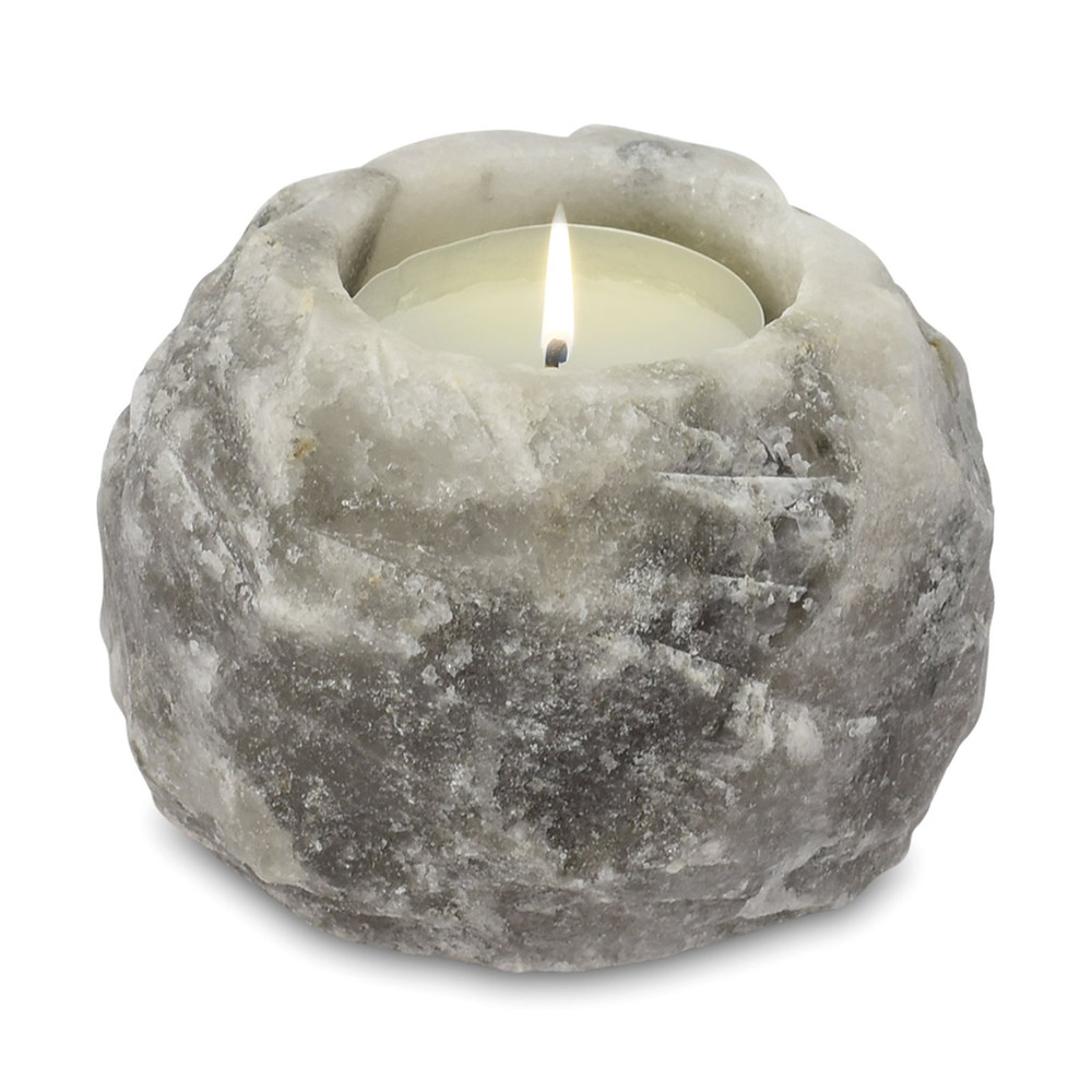 Rare Gray Himalayan Salt Candle Holders Pack Of 2 Grey Salt Crystal Tealight Candleholder 0