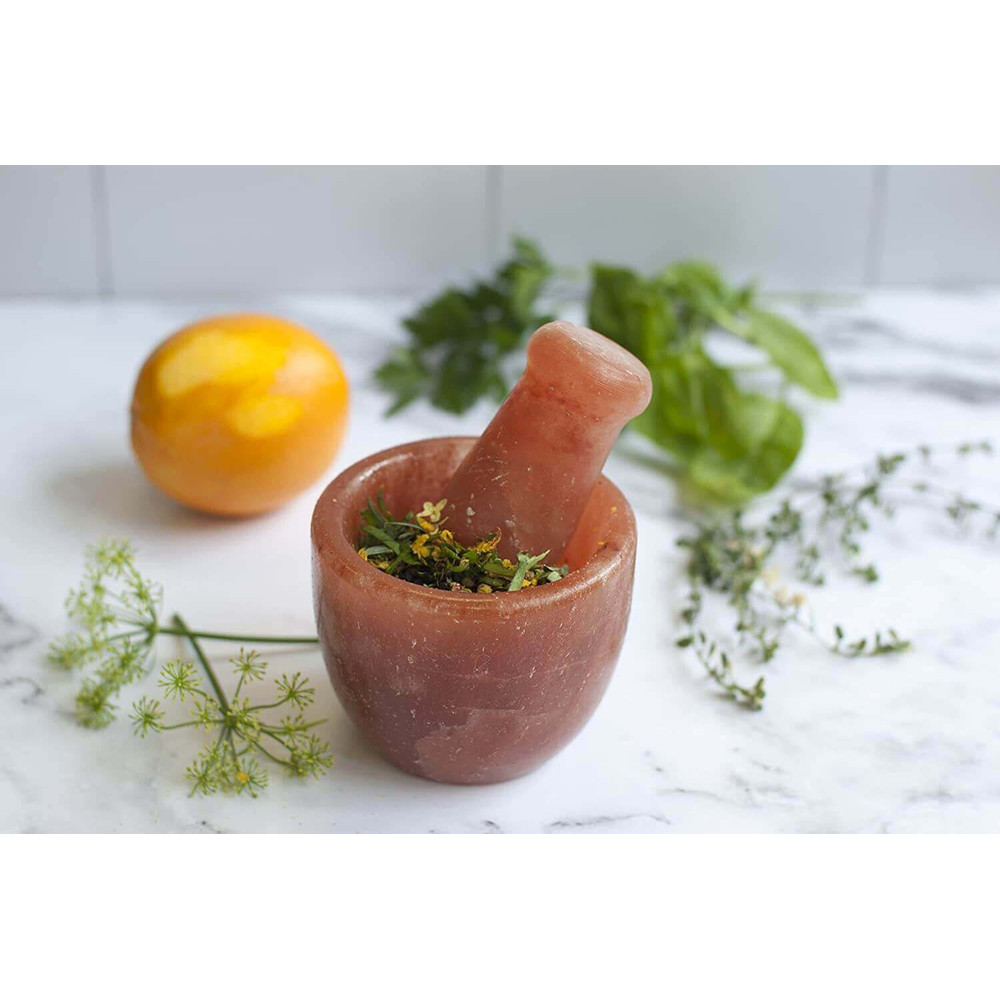 PINK HIMALAYAN SALT MORTAR PESTLE SET FOOD GRADE LARGE 0