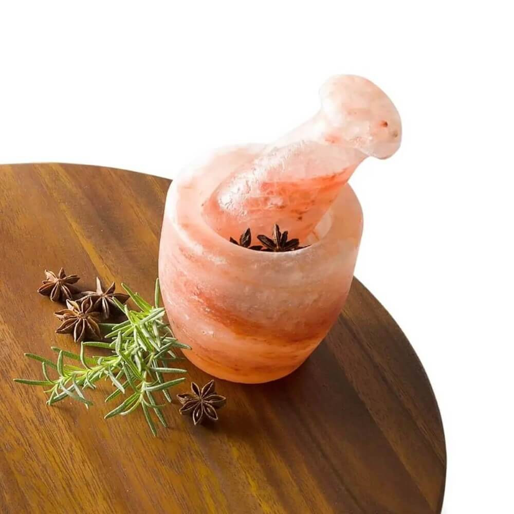 PINK HIMALAYAN SALT MORTAR PESTLE SET FOOD GRADE LARGE 1