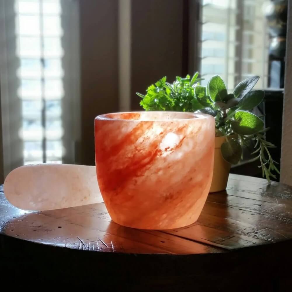 PINK HIMALAYAN SALT MORTAR PESTLE SET FOOD GRADE LARGE 5