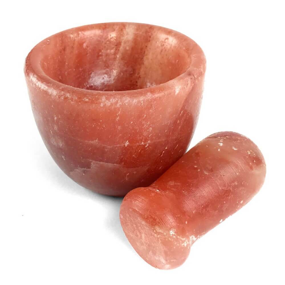 PINK HIMALAYAN SALT MORTAR PESTLE SET FOOD GRADE LARGE 3