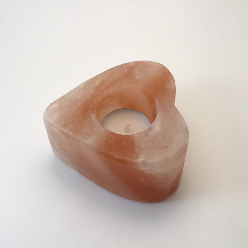 HIMALAYAN SALT TEALIGHT HEART CANDLE HOLDERS PACK OF 2 100 ORIGINAL SALT 0