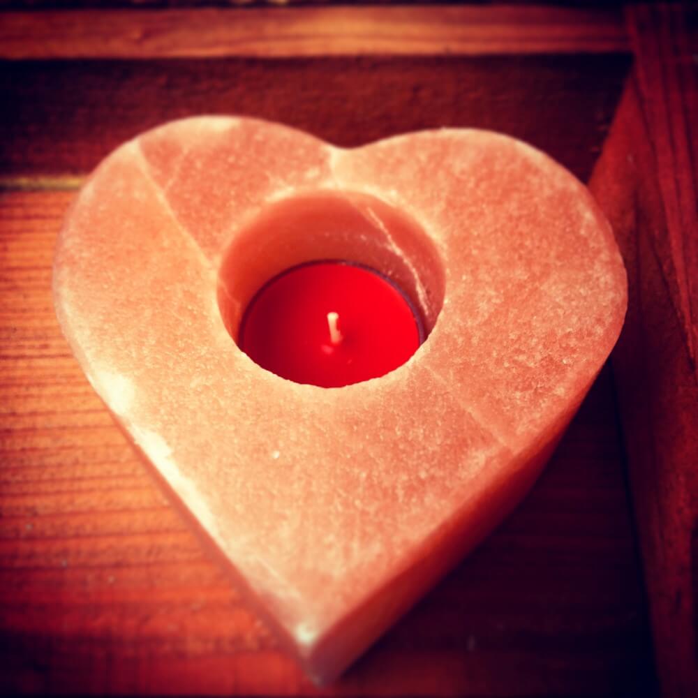 HIMALAYAN SALT TEALIGHT HEART CANDLE HOLDERS PACK OF 2 100 ORIGINAL SALT 3