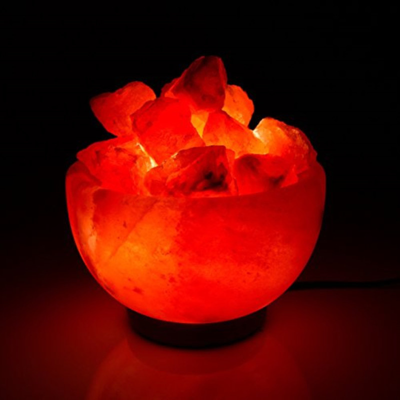 Fire Bowl Himalayan Salt Lamp Handmade Real Pink Salt 610 LBS With Dimmer 3