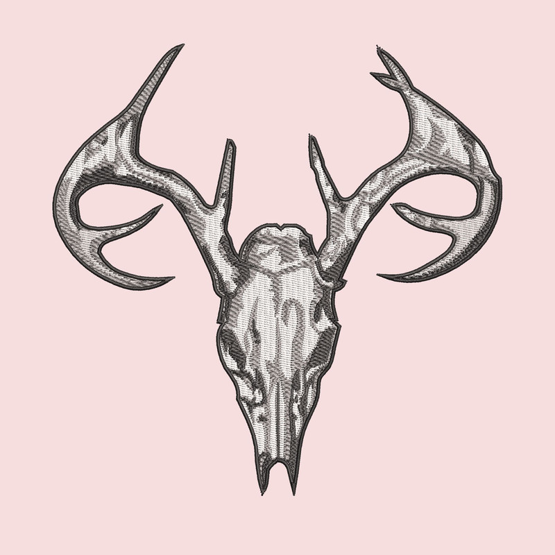 Buck Deer Head Skull Buck Deer Skull Silhouette Machine Embroidery Designs 2