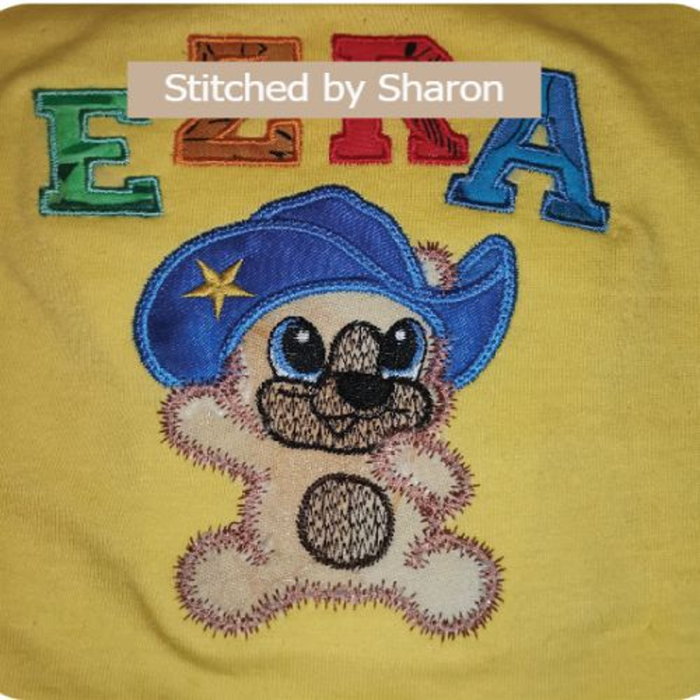 Cute Wannabe Bears Applique Set 8 Designs For 4x4 Hoops Cowboy Policeman Nurse Teacher Fireman Mo 1