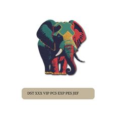 beautiful elephant embroidery design for towels, clothes, and home decor multiple file formats.