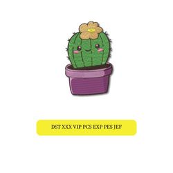 stylish cactus embroidery design for towels, clothes, and home decor multiple file formats.