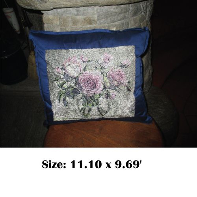 Elegant Bouquet Of Roses In Vase Photo Stitch Embroidery Design For Floral Home Decor And Craft Pro 2