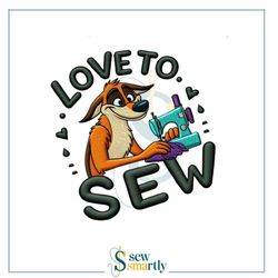 love to sew dog embroidery design – (4 sizes) – machine embroidery design, instant download