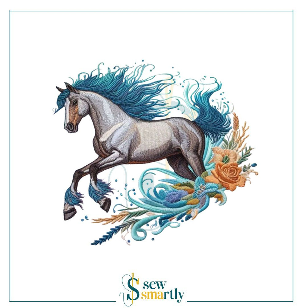 Beautiful Horse Embroidery Design 4 Sizes Majestic Animal Pattern For Machine Embroidery Instant 0