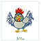 Funny Chicken Embroidery Design 4 Sizes Digital Pattern Instant Download For Machine Embroidery 0