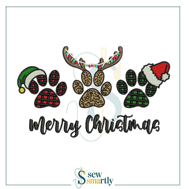 Christmas Paw Machine Embroidery Design 0