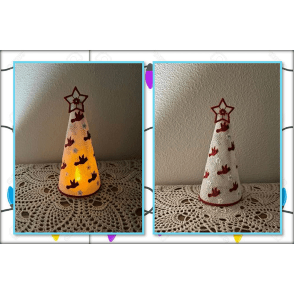 Christmas FSL Trees Embroidery Design  Free Standing Lace  3D Holiday Lace Trees  Instant Download 1