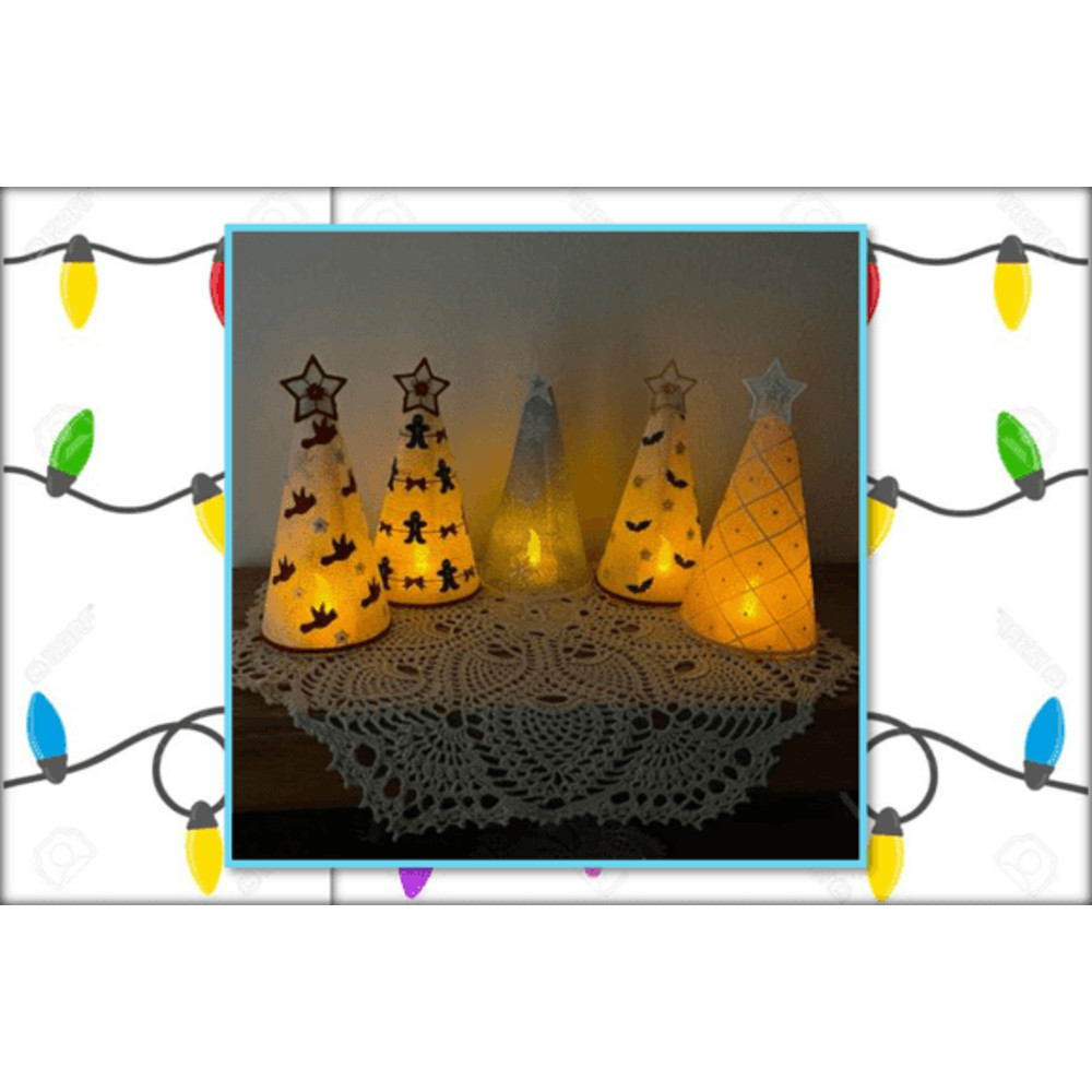 Christmas FSL Trees Embroidery Design  Free Standing Lace  3D Holiday Lace Trees  Instant Download 6