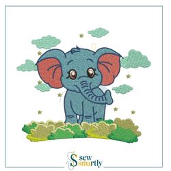 cute elephant embroidery design - digital machine embroidery (4 sizes) | instant download