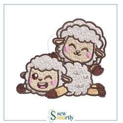 cute goats embroidery design - digital machine embroidery (4 sizes) | instant download