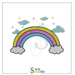 rainbow embroidery design digital machine embroidery (4 sizes) | instant download