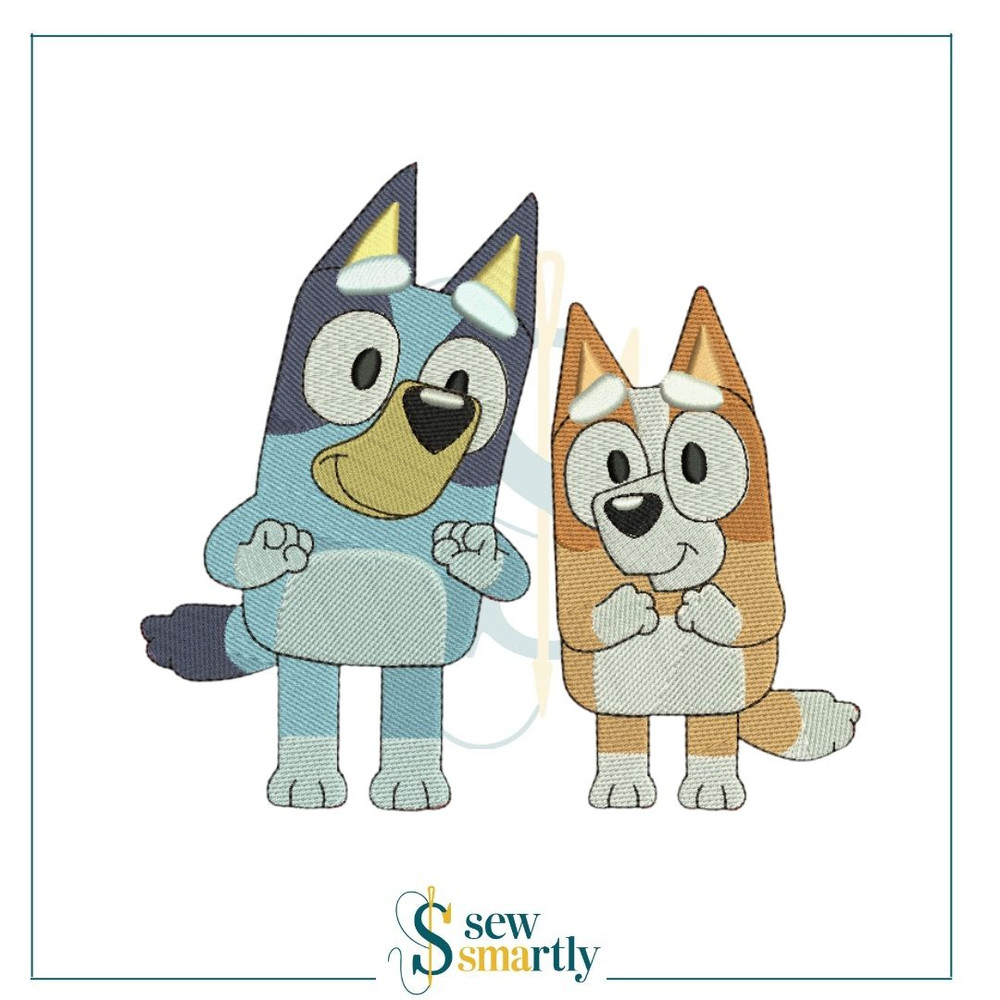 Bluey Heeler Bingo Heeler Embroidery Design Digital Machine Embroidery 4 Sizes Instant Download 0