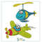 Cute Aeroplan Helicopter Embroidery Design Digital Machine Embroidery 4 Sizes Instant Download 0