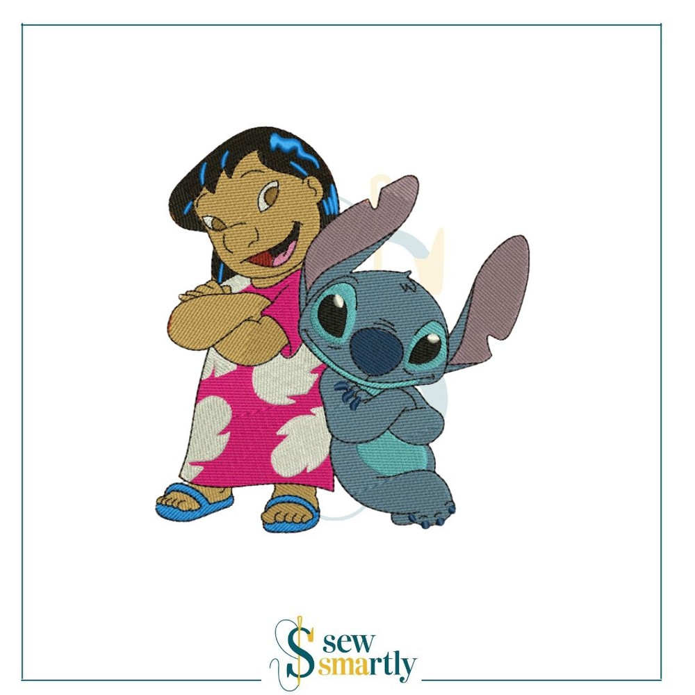 Lilo Stitch Embroidery Design Digital Machine Embroidery 4 Sizes Instant Download 0