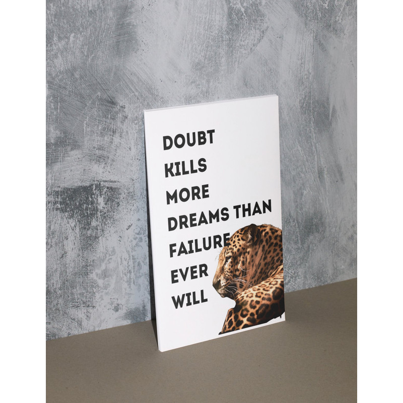 Doubt Kills More Dreams Motivational Leopard Poster  Black And White Digital Download Wall Art  Ins 2