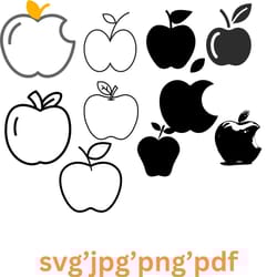 apple svg bundle, apple svg, fruit svg, apple school svg, apple png, digital download, apple
