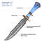 Handmade Damascus Bowie Knife Sharp Edge Bone Handle Fixed Blade Hunting Bowie Knife 16 Bowie Knife