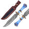 Handmade Damascus Bowie Knife Sharp Edge Bone Handle Fixed Blade Hunting Bowie Knife 16 Bowie Knife