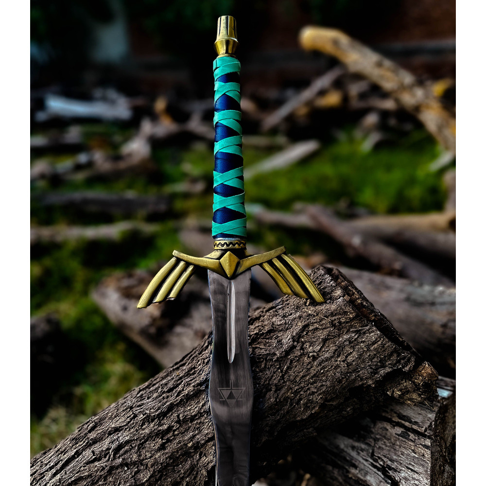Handmade Cosplay Replica LEGEND Of ZELDA Full Tang Skyward Links Master Sword With ScabbardCostume 2
