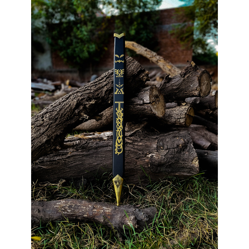 Handmade Cosplay Replica LEGEND Of ZELDA Full Tang Skyward Links Master Sword With ScabbardCostume 11