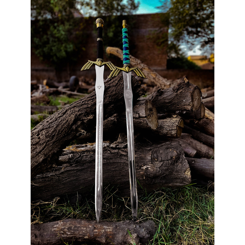 Handmade Cosplay Replica LEGEND Of ZELDA Full Tang Skyward Links Master Sword With ScabbardCostume 12