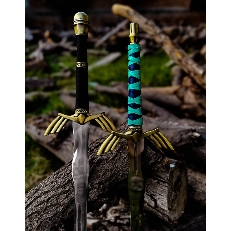 Handmade Cosplay Replica LEGEND Of ZELDA Full Tang Skyward Links Master Sword With ScabbardCostume 13