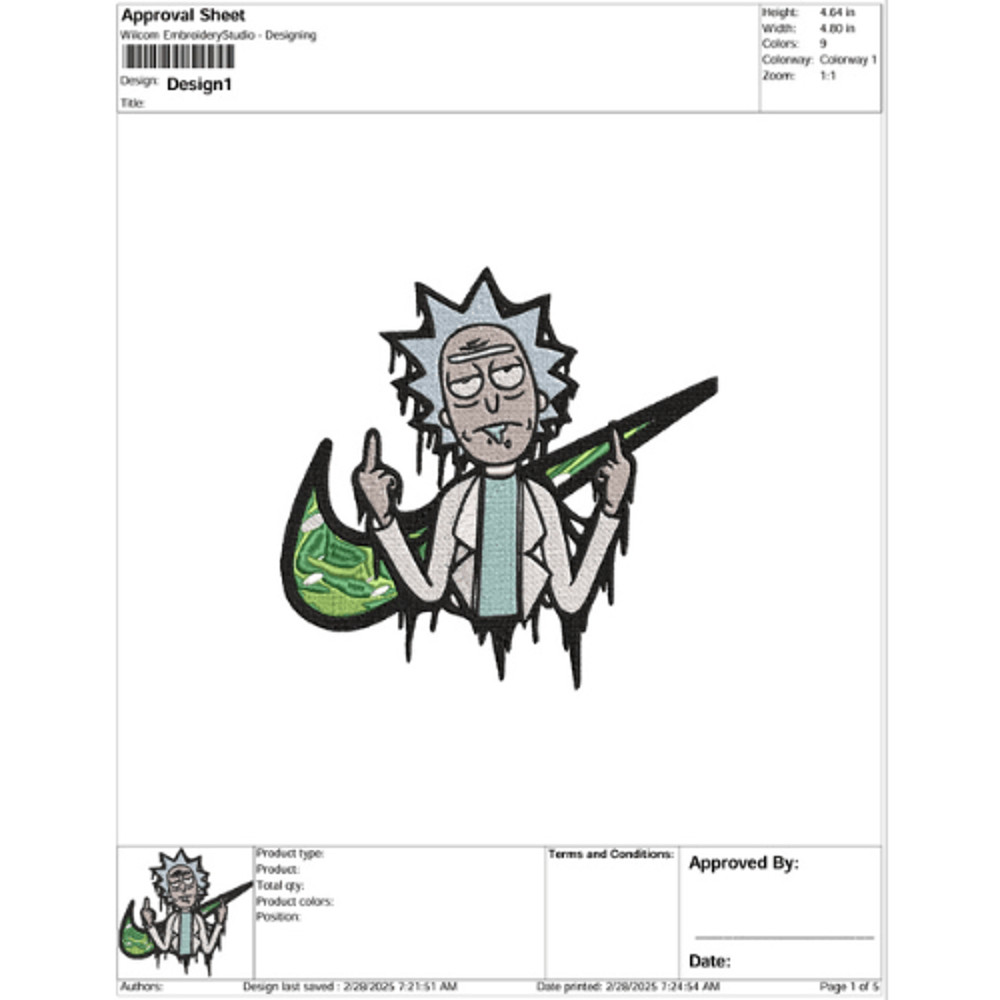 Rick And Morty Embroidery Design Machine Embroidery Pattern Anime Embroidery File PES DST EXP Mo