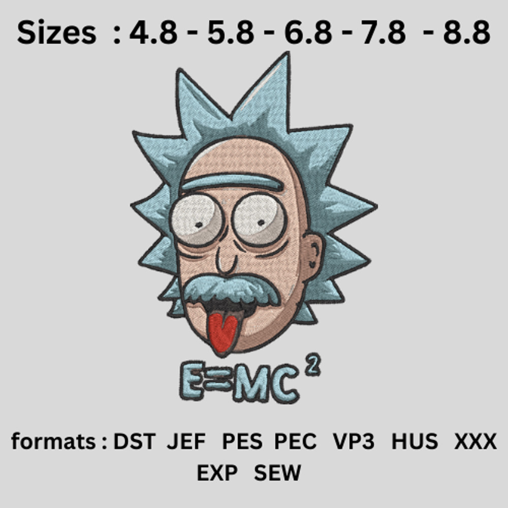 Rick And Morty Embroidery Design CartoonInspired Digital Download 0