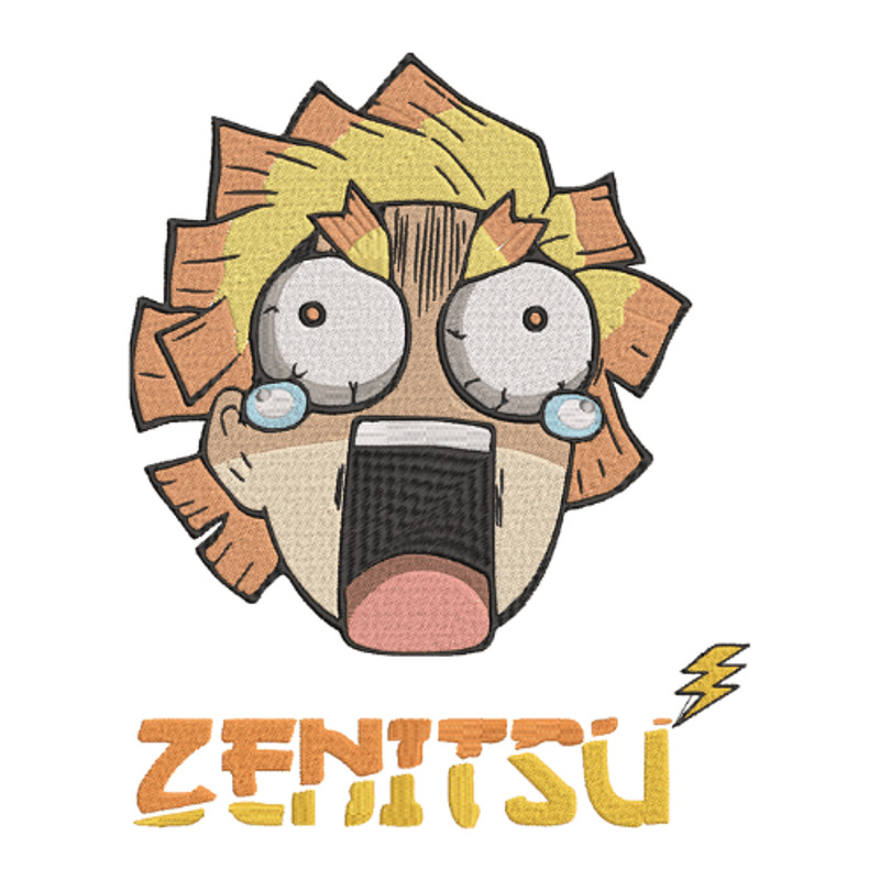Demon Slayer  Zenitsu Agatsuma Embroidery  Vector Art  Digital Download 1