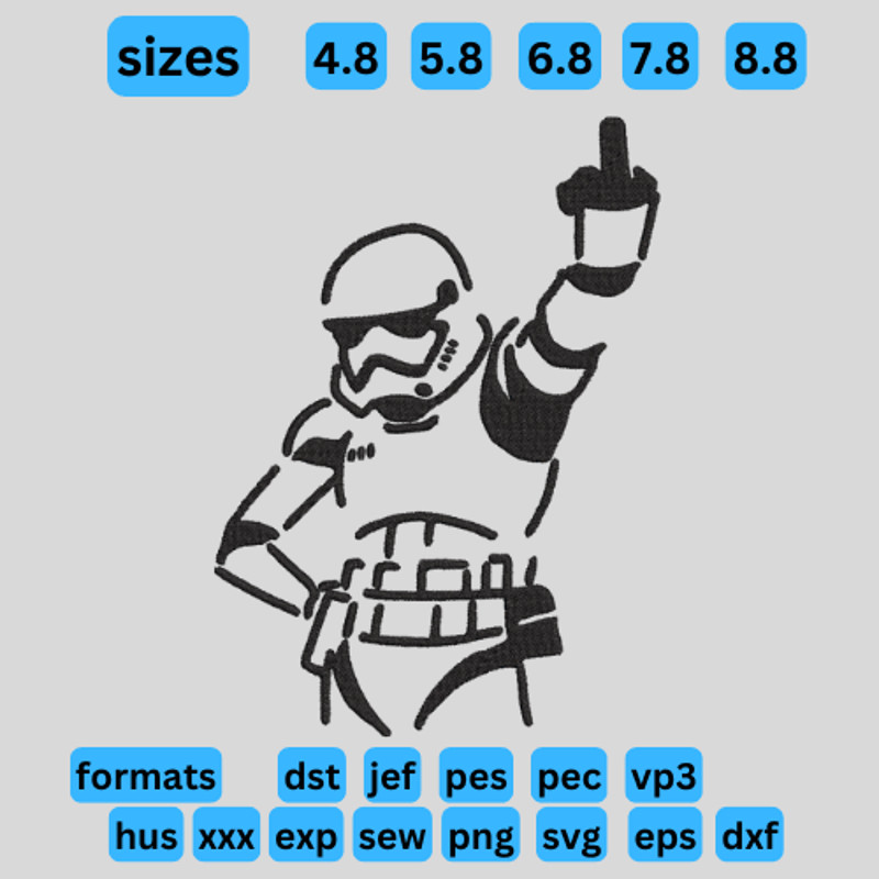 Star Wars  Stormtroopers Embroidery  Vector Art  Digital Download 1