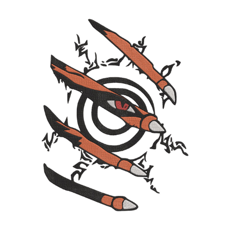 Naruto  Kurama Embroidery  Vector Art  Digital Download 0