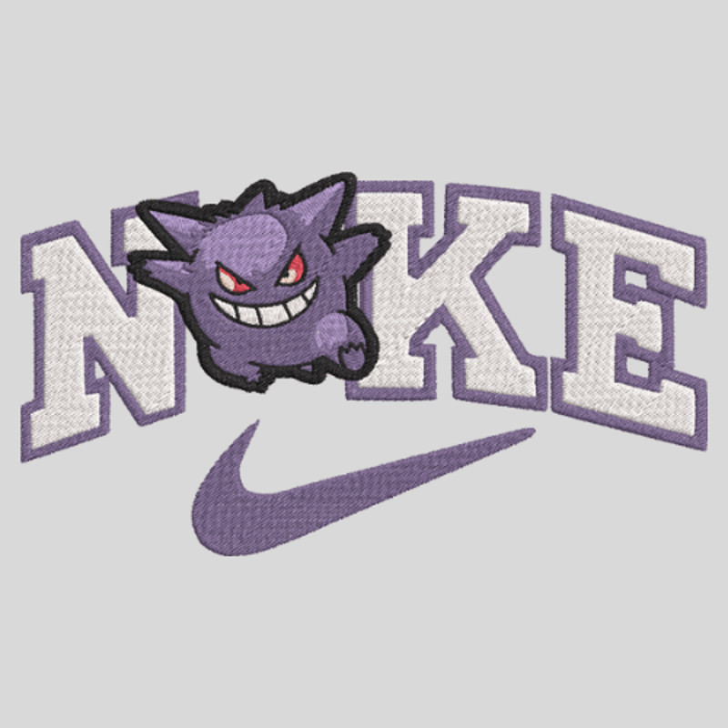 Nike Pokemon  Gengar Embroidery  Vector Art  Digital Download 2