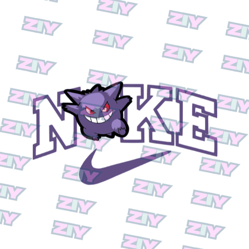 Nike Pokemon  Gengar Embroidery  Vector Art  Digital Download 1