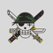 One Piece  Roronoa Zoro Logo  Embroidery  Vector Art  Digital Download 2